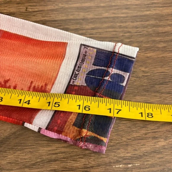 Tokyo Talkies Vintage Y2K Mesh Top Sunset Drop Postcard Newspaper Print M - Picture 10 of 10